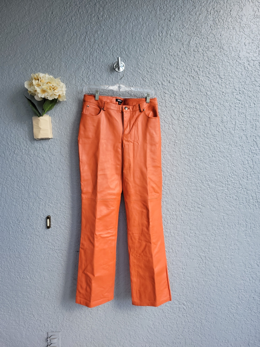 Metrostyle Orange Leather Pants Size 6